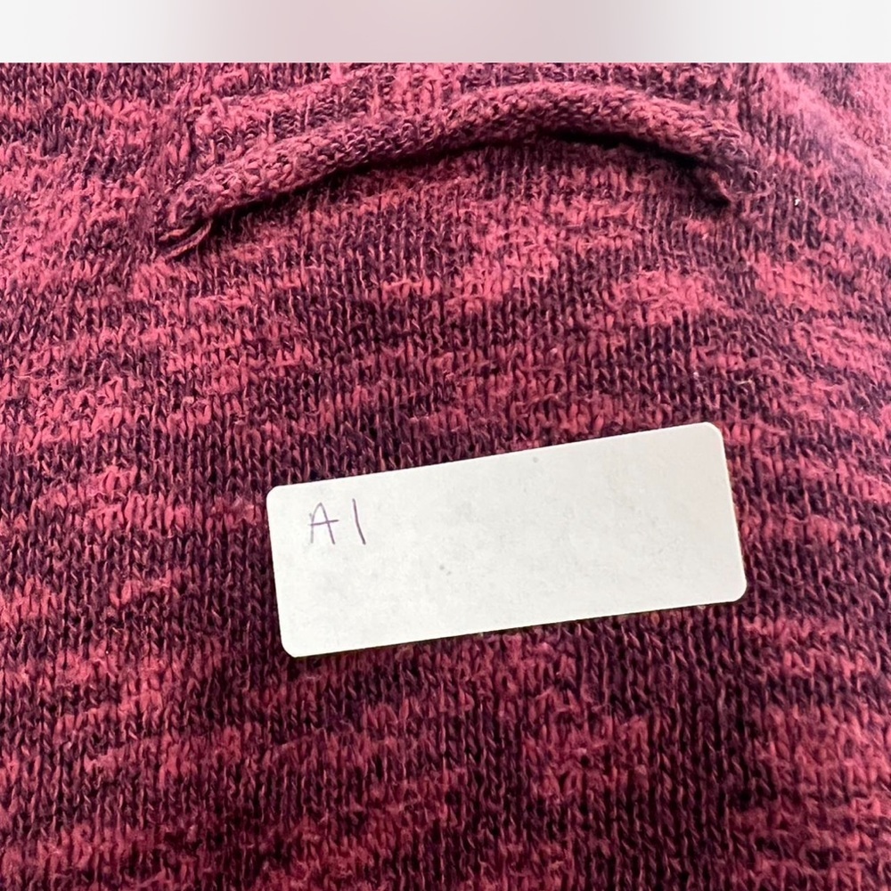 🏁Mudd XL burgundy V-Neck button down cardigan pockets - Picture 6 of 7